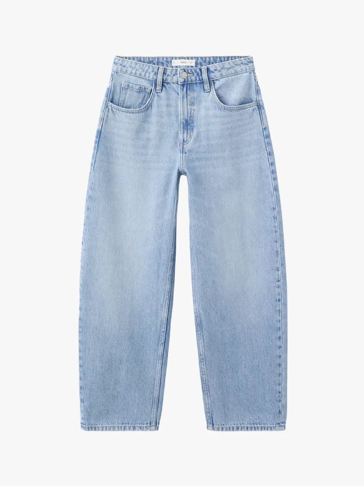 Mango High-Waist Barrel Jeans