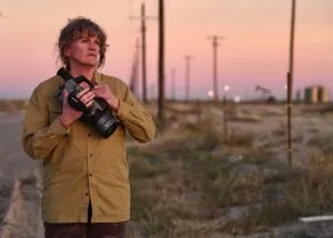 Sharon Wilson carries a thermal imaging camera.