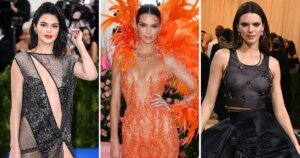 A Look Back at Kendall Jenner's Iconic Met Gala Outfits: Sheer Elegance and Feathered Flair