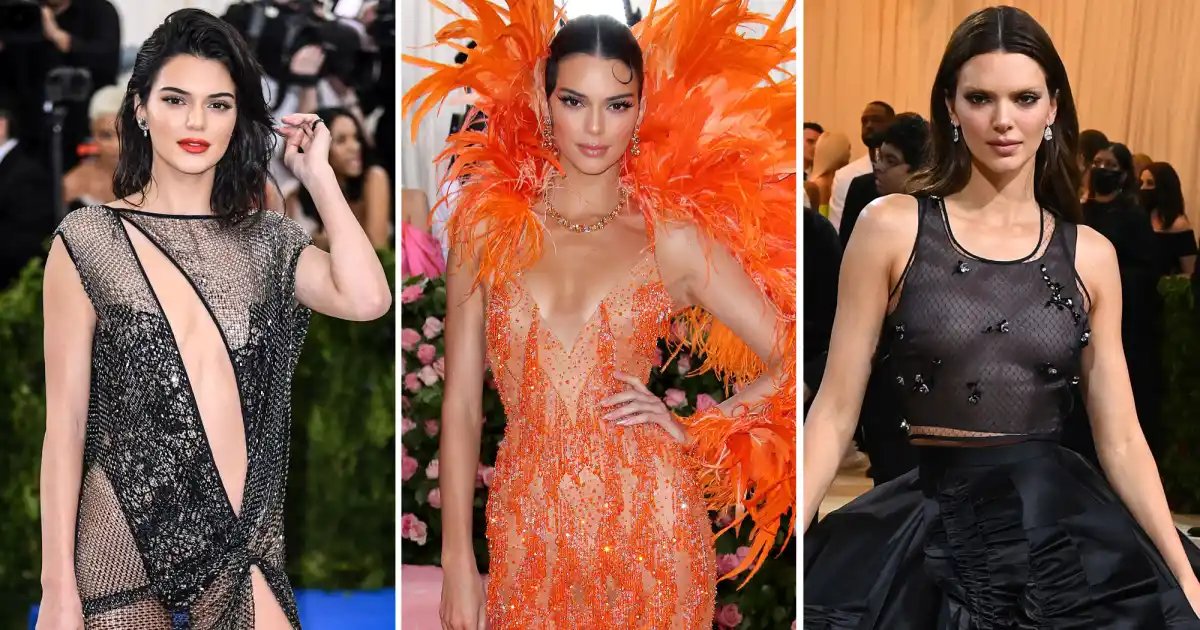 A Look Back at Kendall Jenner's Iconic Met Gala Outfits: Sheer Elegance and Feathered Flair
