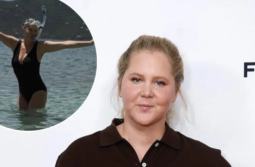 Amy Schumer Shares Her Elegant Black One-Piece Swimsuit Style While on Vacation