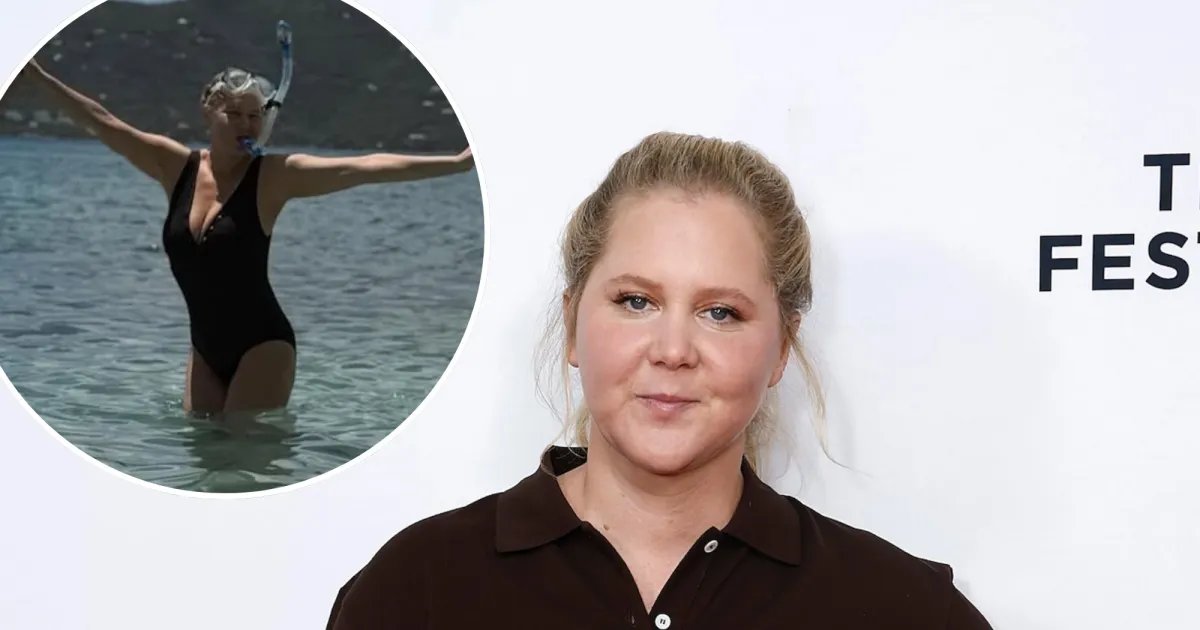 Amy Schumer Shares Her Elegant Black One-Piece Swimsuit Style While on Vacation