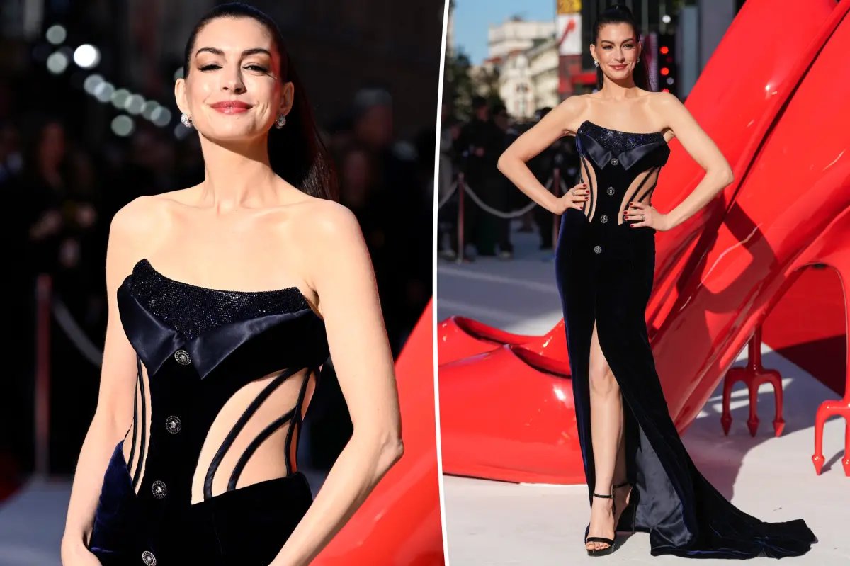 Anne Hathaway Stuns in Sheer Corset Dress at the London Premiere of 'The Devil Wears Prada 2'