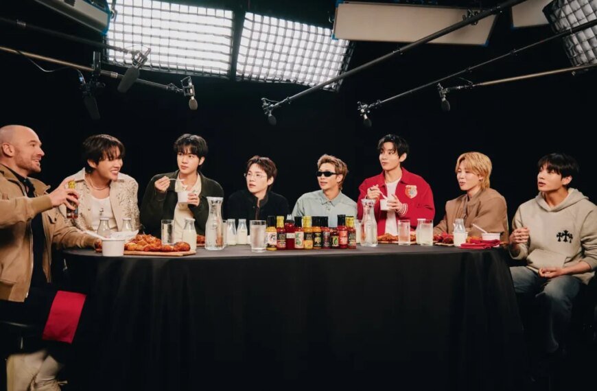 BTS Playfully Jabs a Member for Their Intense Sweating on ‘Hot Ones’: ‘Your Body Is Crying’