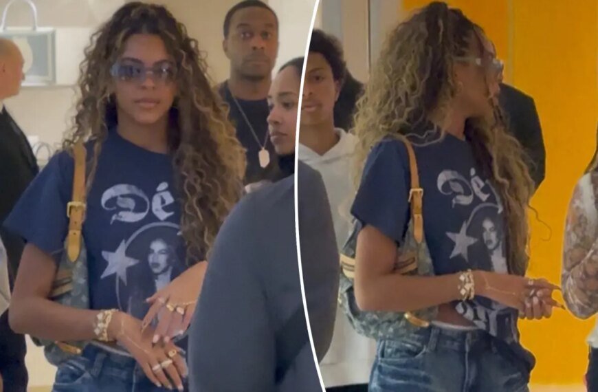 Blue Ivy Showcases a Fun T-Shirt Featuring Her Own Face During Paris Outing