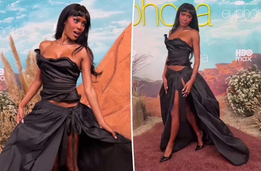 Ciara Miller Stuns in a Chic Slit Skirt and Bustier at the Euphoria Season 3 Premiere