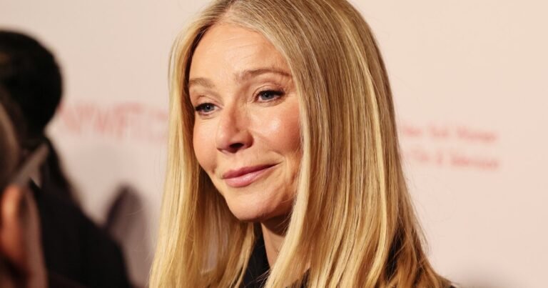 Get Gwyneth Paltrow’s Chic Baby Blue Blouse Look for Spring