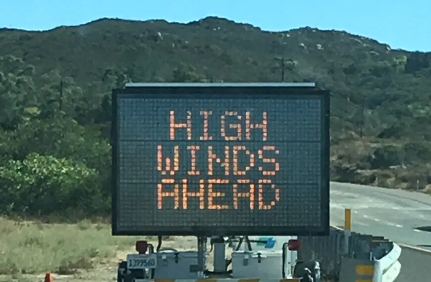 Gusty Winds Expected in Orange County, San Bernardino, and Riverside Areas