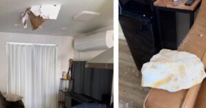 Ice Block Unexpectedly Falls Through Family's Roof in LA County