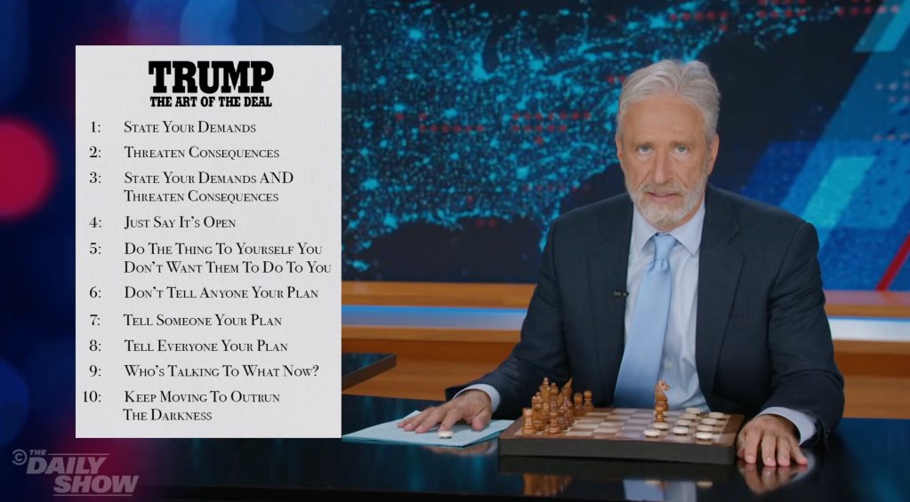 Jon Stewart Critiques Trump's Approach to Iran Negotiations: A Pattern of Demands, Threats, and Early Claims of Success