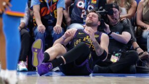 Luka Doncic Suffers Left Hamstring Injury During Lakers' Tough Loss to Thunder