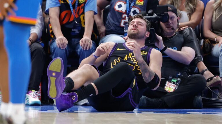 Luka Doncic Suffers Left Hamstring Injury During Lakers' Tough Loss to Thunder