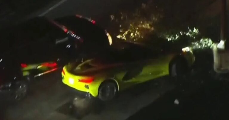 Neon Green Corvette in a Police Chase on the 91 Freeway in Los Angeles County