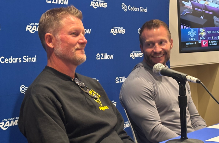 Sean McVay and Les Snead Celebrate a Successful Day 2 at the NFL Draft