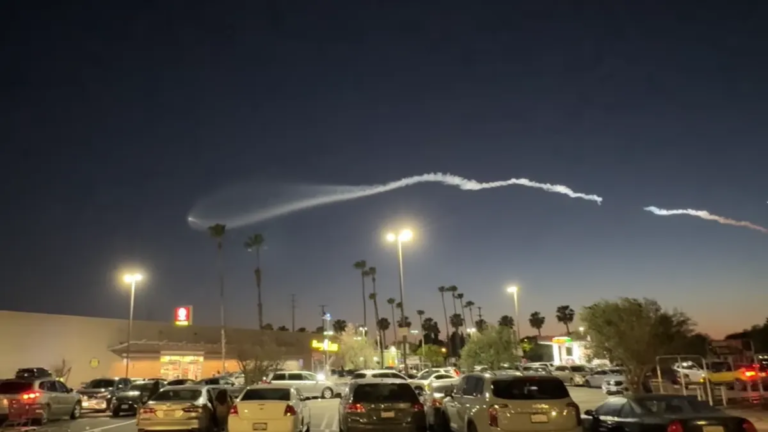 SpaceX Falcon 9 Brightens the Night Sky Over Southern California