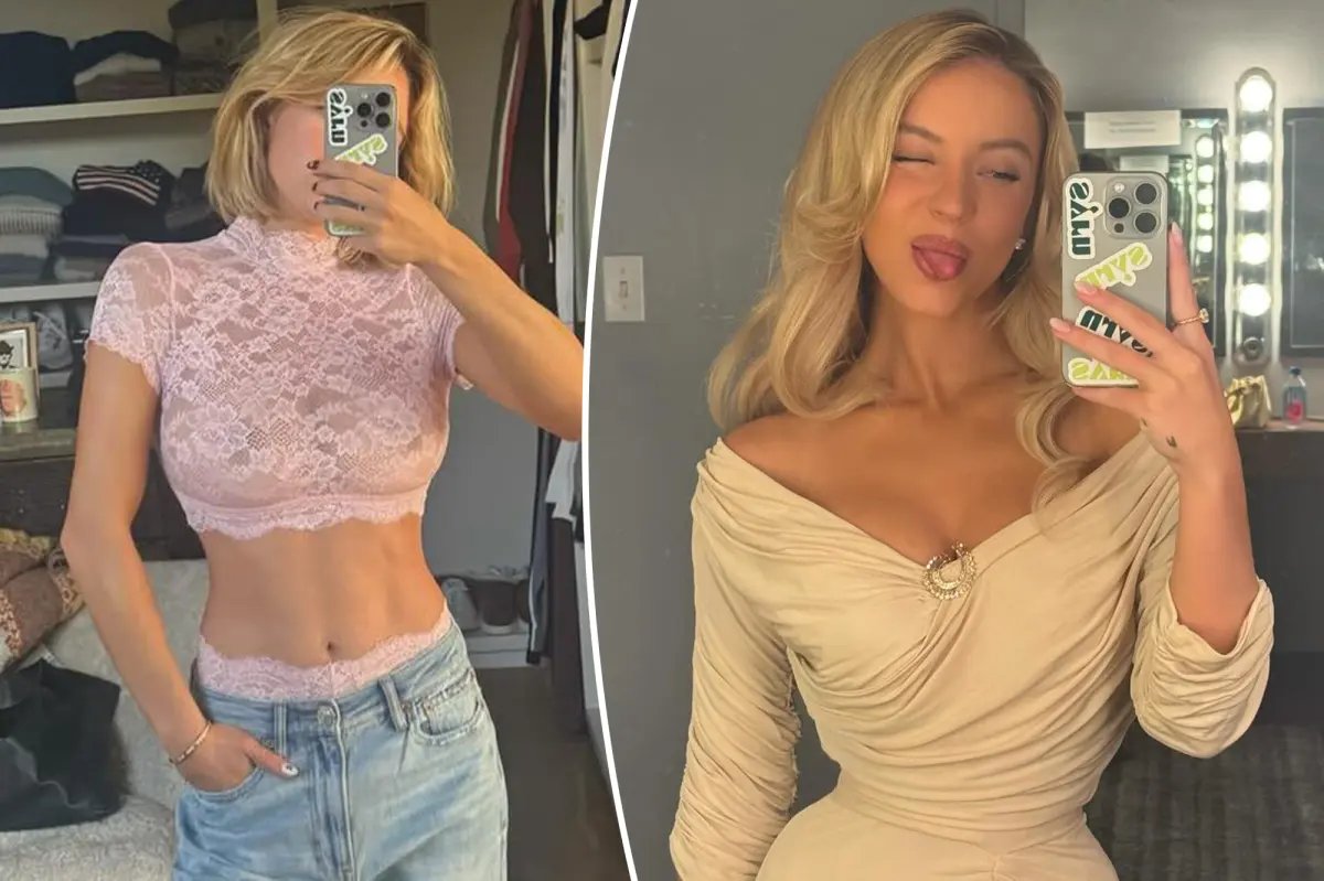 Sydney Sweeney's Chic Peekaboo Underwear Complements Her Sheer Lace Crop Top