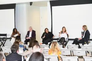 Jazzy Collins, David Eilenberg, SallyAnn Salsano and Jen O’Connell and Peter White at Deadline Reality Summit held at PMC Studios on May 01, 2026 in Los Angeles, California.