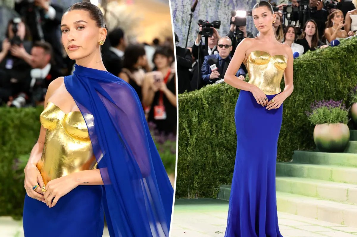 Hailey Bieber Stuns in 24-Karat Gold at the 2026 Met Gala Red Carpet