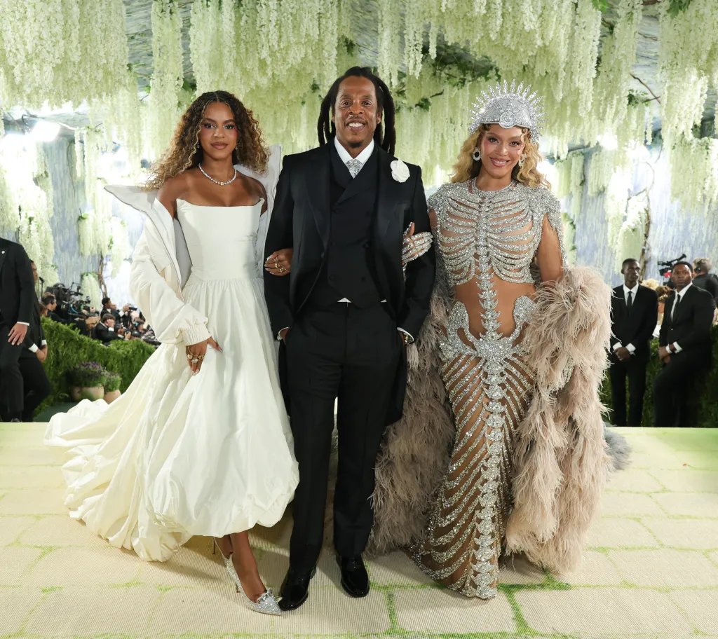 Blue Ivy Carter, Jay-Z, and Beyoncé attend the 2026 Met Gala.
