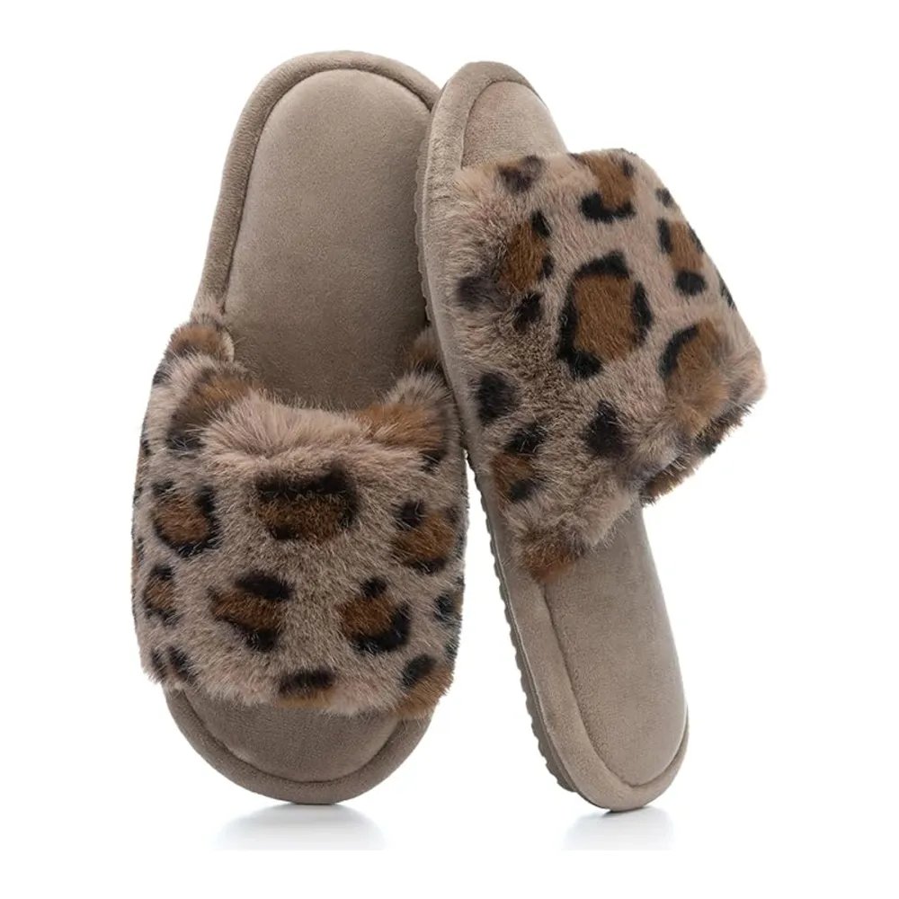 Goewy Fuzzy Open-Toe House Slippers