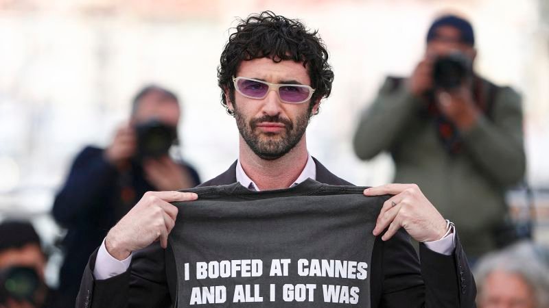 Fashion Highlights from Cannes Film Festival: Feathered Fashions, Fun T-Shirts, and Baby Blue Bumps
