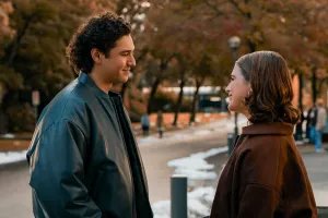 Garrett Graham (Belmont Cameli) and Hannah Wells (Ella Bright) in OFF CAMPUS