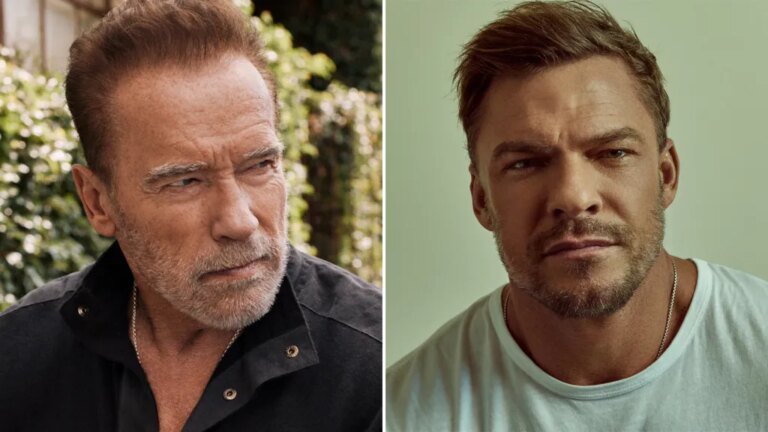 Arnold Schwarzenegger and Alan Ritchson in New Holiday Comedy 'Man With The Bag' Coming to Prime Video