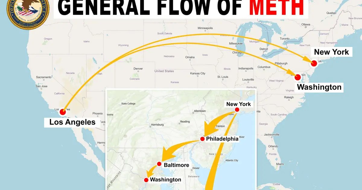 Federal Authorities Disrupt Drug Operation Transporting Meth from California to D.C.
