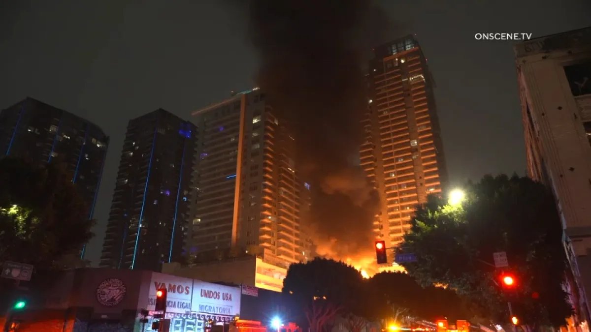 Fire Breaks Out at Downtown LA Office Supply Store