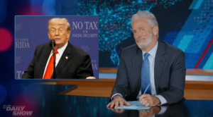 Jon Stewart Comments on Trump's Bold Approach to Skipping Congressional War Approval