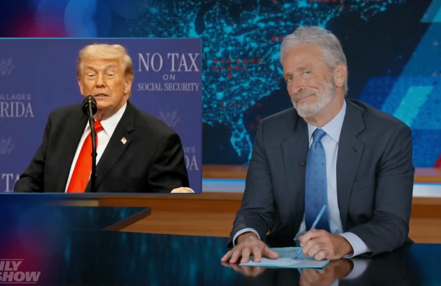 Jon Stewart Comments on Trump's Bold Approach to Skipping Congressional War Approval