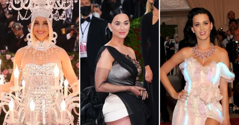 Katy Perry's Memorable Met Gala Outfits: A Look at Her Chandelier Dresses and Bold Wings