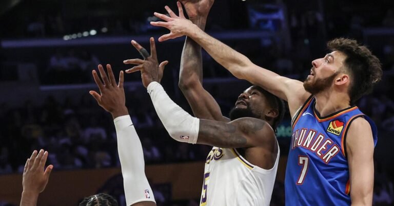 Lakers’ Deandre Ayton Struggles to Make an Impact Against the Thunder