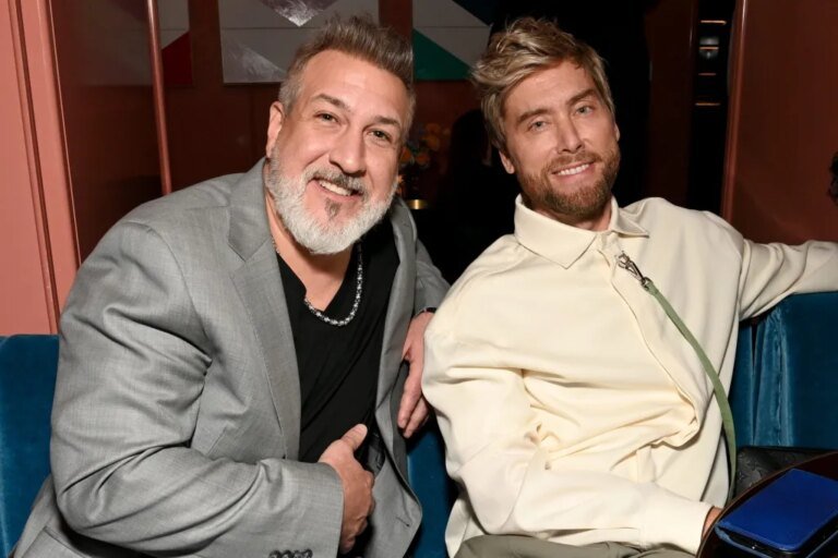 Lance Bass Surprises Joey Fatone on Stage at Broadway's '& Juliet' During an *NSYNC Sing-Along