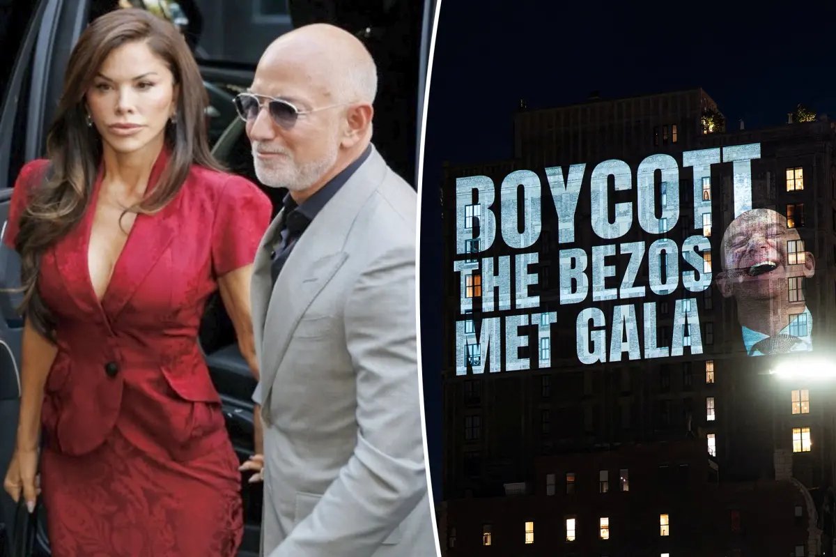 Lauren Sánchez and Jeff Bezos Attend Anna Wintour's Pre-Party Amid Met Gala Protests