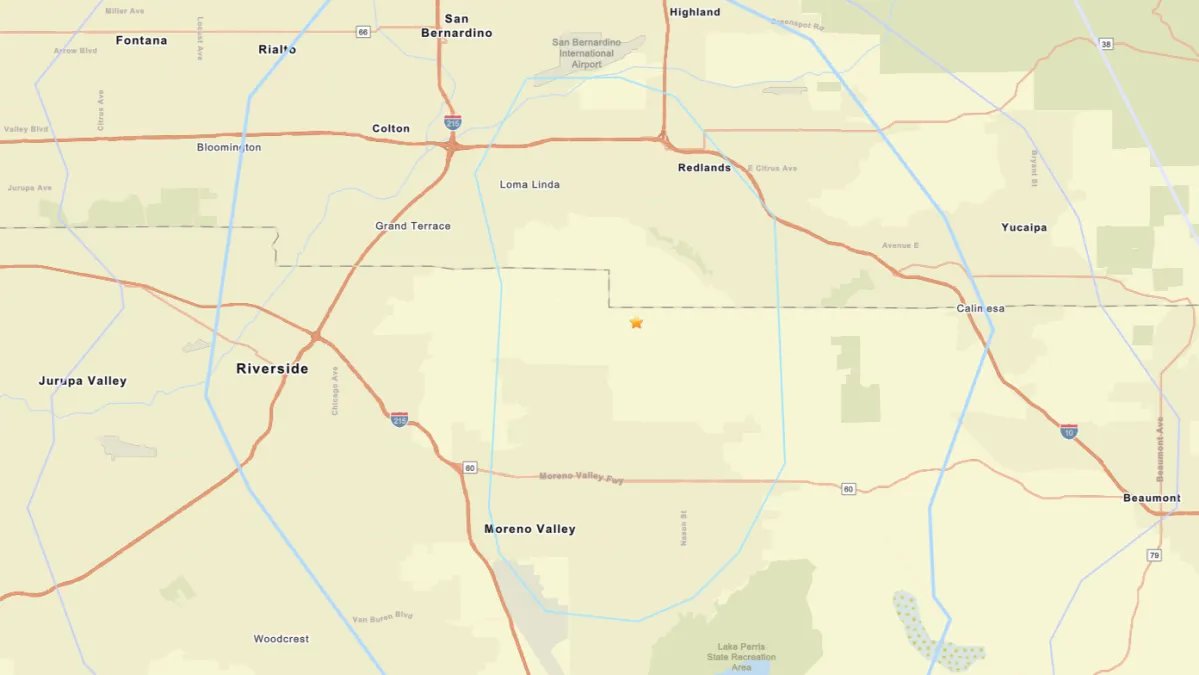 Magnitude-3.4 Earthquake Shakes Redlands Area, According to USGS