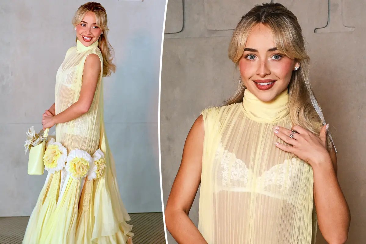 Sabrina Carpenter's Soft Yellow Dior Dress Offers a Subtle Lingerie Surprise