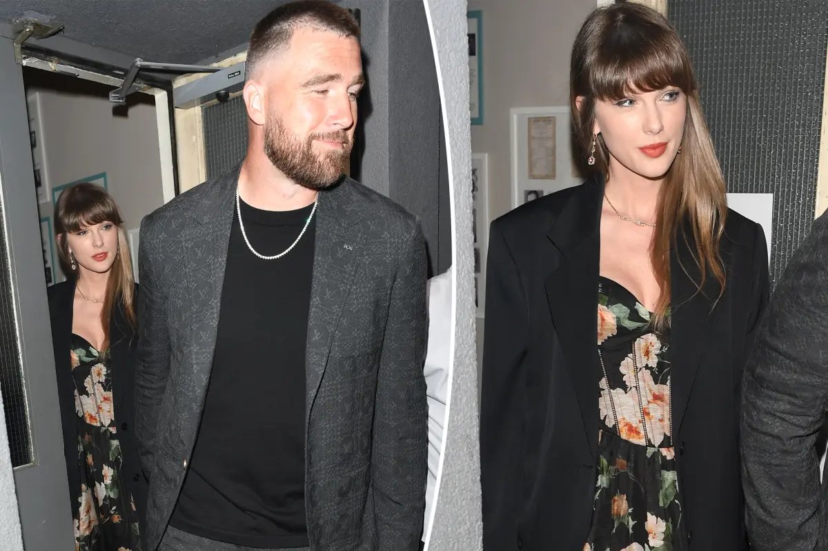 Taylor Swift Dazzles in Floral Corset Dress on London Date Night with Travis Kelce
