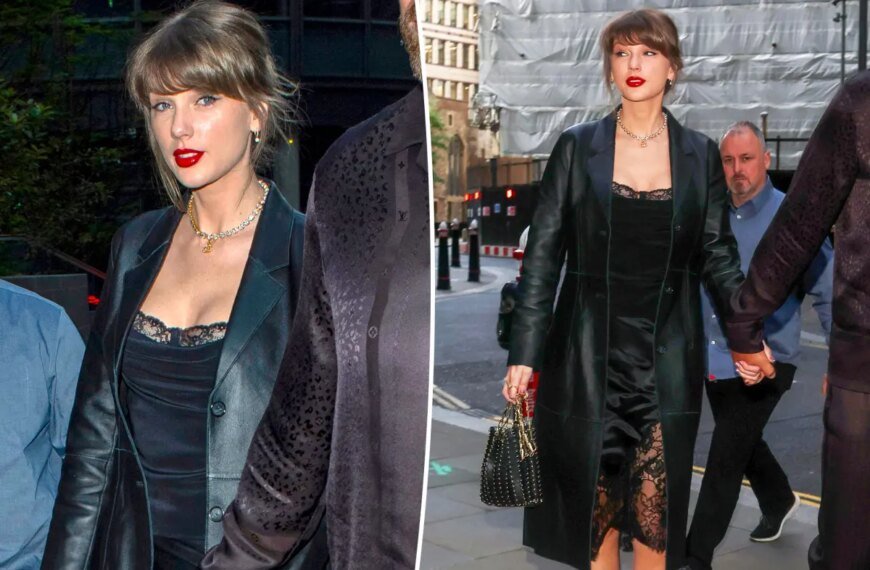 Taylor Swift Shines in Elegant Silk Outfit for a Cozy Date Night with Travis Kelce