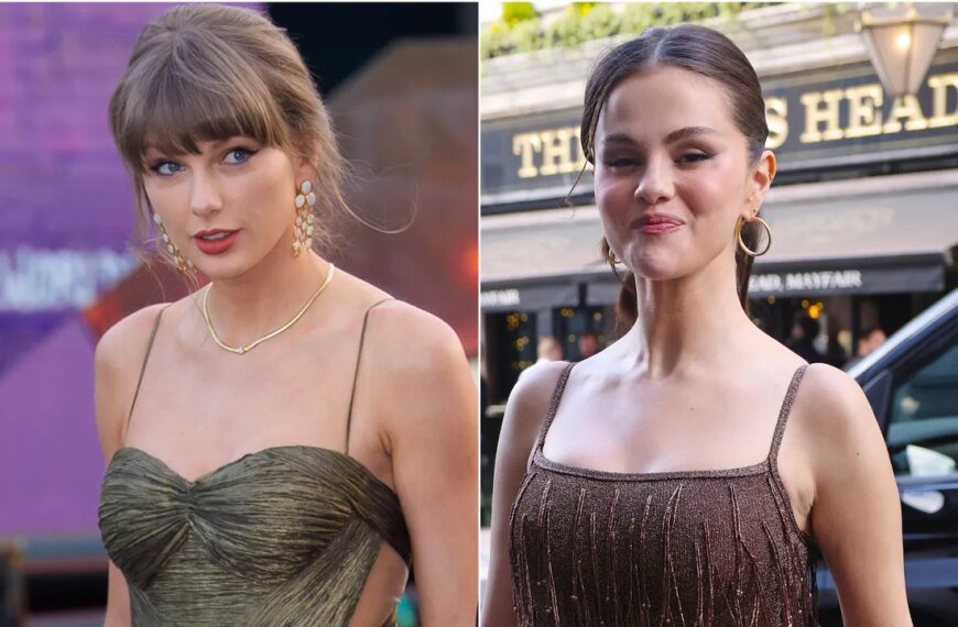 Taylor Swift and Selena Gomez Nail the Look for Metallic Wedding Guest Dresses